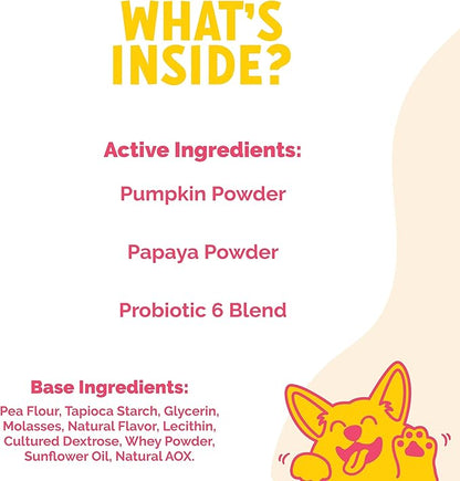 LuckyTail Probiotic Chews for Dogs - Gut Health for Dogs - Tummy Essentials for Dogs - Dog Pumpkin Powder - Digestive Enzymes for Dogs - Aprox. 180 Soft Chews