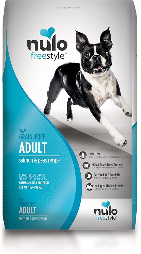 Nulo Grain Free Dog Food: All Natural Adult Dry Pet Food For Large And Small Breed Dogs (Salmon, 11Lb)