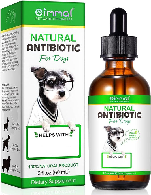 Natural Antibiotics for Dogs, Dog Antibiotics Natural Herbal Supplement, Dog Multivitamin Bacon Flavor-2 Fl Oz