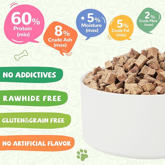 Freeze Dried Chicken Liver Pet Treats, High Protein Freeze-Dried Pet Food for Dogs, Cats, Fresh Ingredient Snacks, 4.6oz, Rawhide Free&Grain Free
