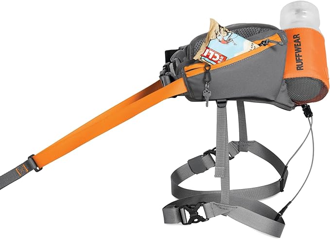 Ruffwear, Omnijore Dog Joring System, Dog Harness, Hip Belt, and Towline for Skiing, Skateboarding, and Biking, Orange Poppy, Large/X-Large