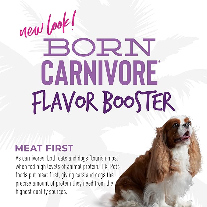 Tiki Dog Born Carnivore Flavor Booster, Lamb Recipe Bisque, Grain Free Meat Based Treat, Meal Topper for All Dog Breeds and All Life Stages, 1.5 oz, Pack of 12