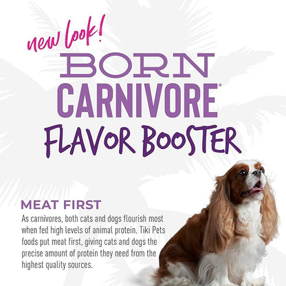 Tiki Dog Born Carnivore Flavor Booster, Lamb Recipe Bisque, Grain Free Meat Based Treat, Meal Topper for All Dog Breeds and All Life Stages, 1.5 oz, Pack of 12