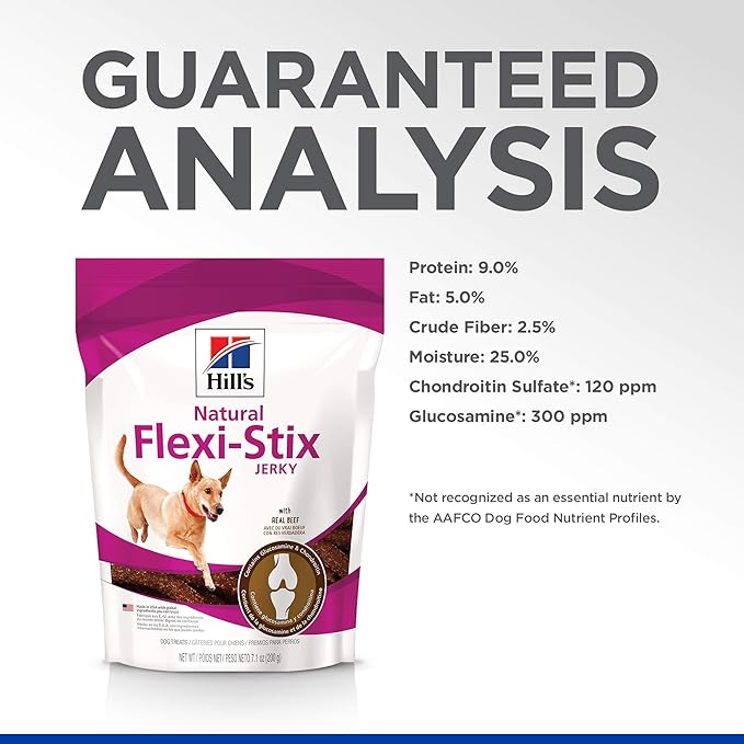 Hill's Natural Flexi-Stix Jerky, All Life Stages, Great Taste, Dog Treats, Beef, 7.1 oz Bag