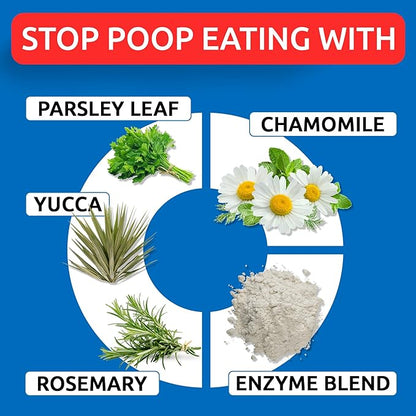 Bark&Spark NO Poo Treats - Prevent Dog Poop Eating - Coprophagia Treatment - Stool Eating Deterrent - Probiotics & Enzymes - Digestive Health + Breath Aid - 120 Soft Chews - USA Made - Chicken Liver