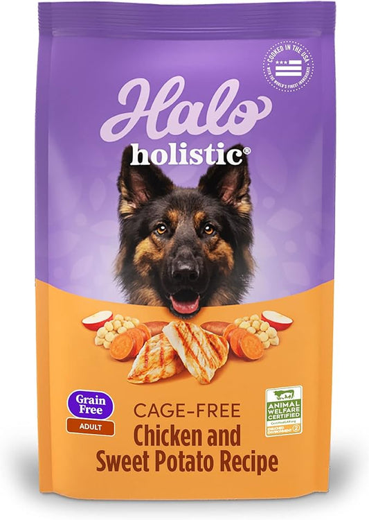 Halo Holistic Adult Dog Grain Free Cage-Free Chicken & Sweet Potato Recipe 3.5 lb Bag