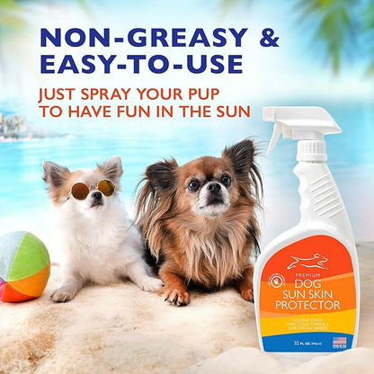 EBPP Dog Sunscreen Sun Skin Protector Spray 32 oz - Safe for All Breeds with No Zinc Oxide - Pet Protection and Moisturizer for Skin, Coat, Nose, Ears