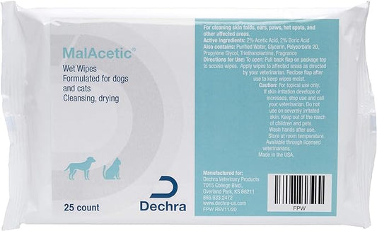 Wet Wipes for Dogs and Cats, 25 ct