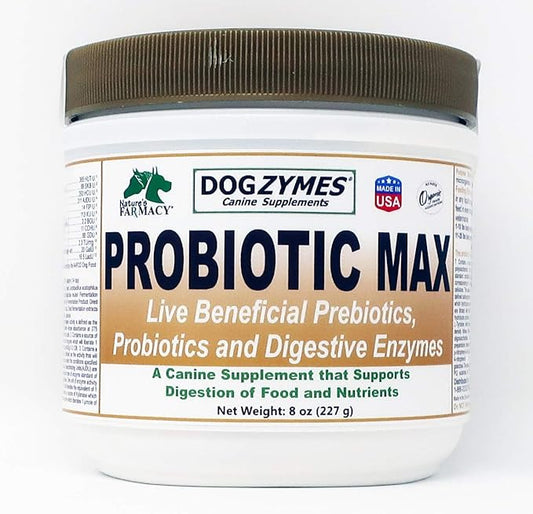 Dogzymes Probiotic Max -10 Billion CFU's Probiotics, Prebiotics, Digestive Enzymes - (8 Ounce)