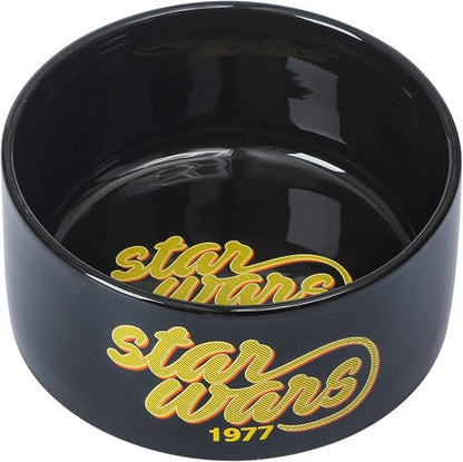STAR WARS 1977 Logo Dog Bowl, 6 Inch | STAR WARS Dog Food Bowl Holds up to 3.5 Water, Dry Food, or Wet Food | Ceramic Dog Bowl Dishwasher Safe on Top Rack,Black,FF13173