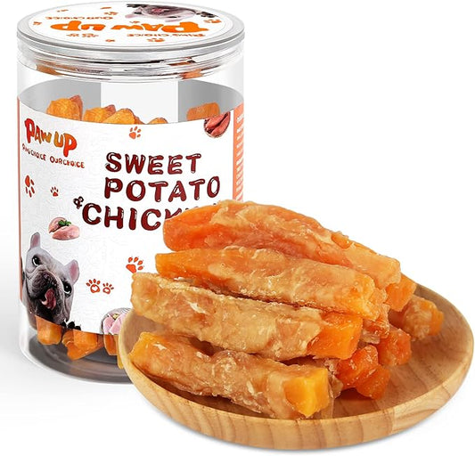 Dog Treats Chicken Jerky Wrapped Sweet Potato, Natural Ingredients w/Taurine, Grain Free Dog Treats, 12.5 oz