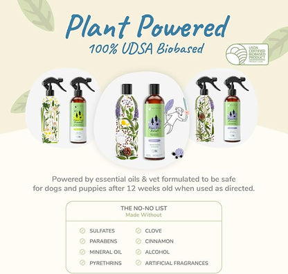 kin+kind Flea and Tick Spray and Shampoo Kit- Shampoo and Spray Set- Shampoo for Dogs, Spray for Dogs- for Tick and Flea Control Shampoo and Repel Spray- Lavender, 12 oz each