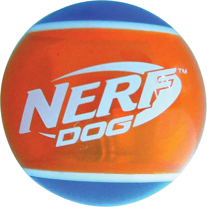 Nerf Dog Rubber Tennis Ball Dog Toys with Interactive Squeaker, Lightweight, Durable and Water Resistant, 2 Inches, for Small/Medium/Large Breeds, Two Pack, Mixed Colors 2Count(Pack of 1)