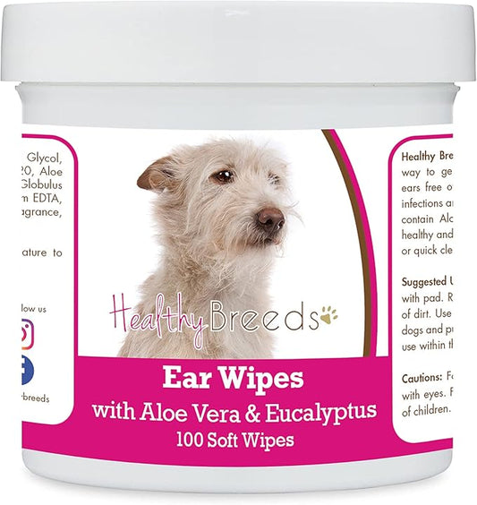 Healthy Breeds Portuguese Podengo Pequeno Ear Cleaning Wipes with Aloe & Eucalyptus for Dogs 100 Count