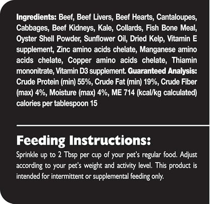 Fresh Is Best - Tasty Trimmings Freeze Dried Raw Meal Topper for Dogs & Cats - Beef, 6 Ounces