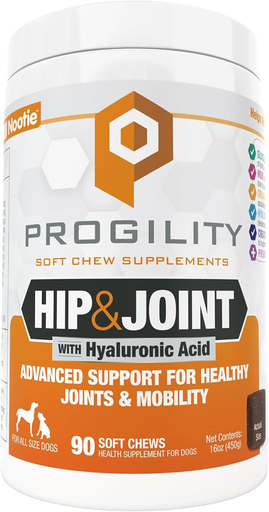 Nootie Progility Hip & Joint Supplement for Dogs, Dog Joint Support with Glucosamine and Chondroitin, 90 count