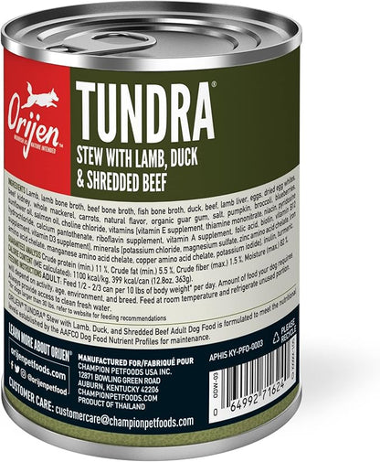 ORIJEN Tundra Stew Wet Dog Food, WholePrey Ingredients, 12.8oz (Case of 12)