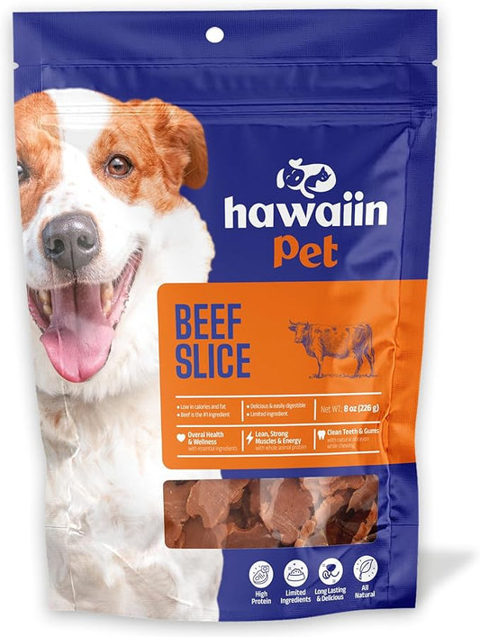 Beef Slice Training Dog Treats 8 oz, Rawhide-Free, Grain-Free, Made with Real Meat, Healthy All Natural, Long-Lasting and Great Tasting Treat