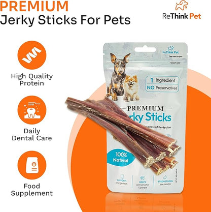 Jerky Sticks - Odorless Beef Esophagus Dog Snacks and All Natural Dog Treats - 4 pcs