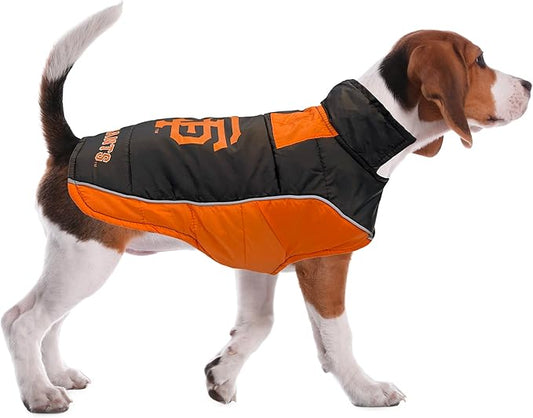 MLB San Francisco Giants Puffer Vest for Dogs & Cats, Size Small. Warm, Cozy, and Waterproof Dog Coat, for Small and Large Dogs/Cats. Best MLB Licensed PET Warming Sports Jacket