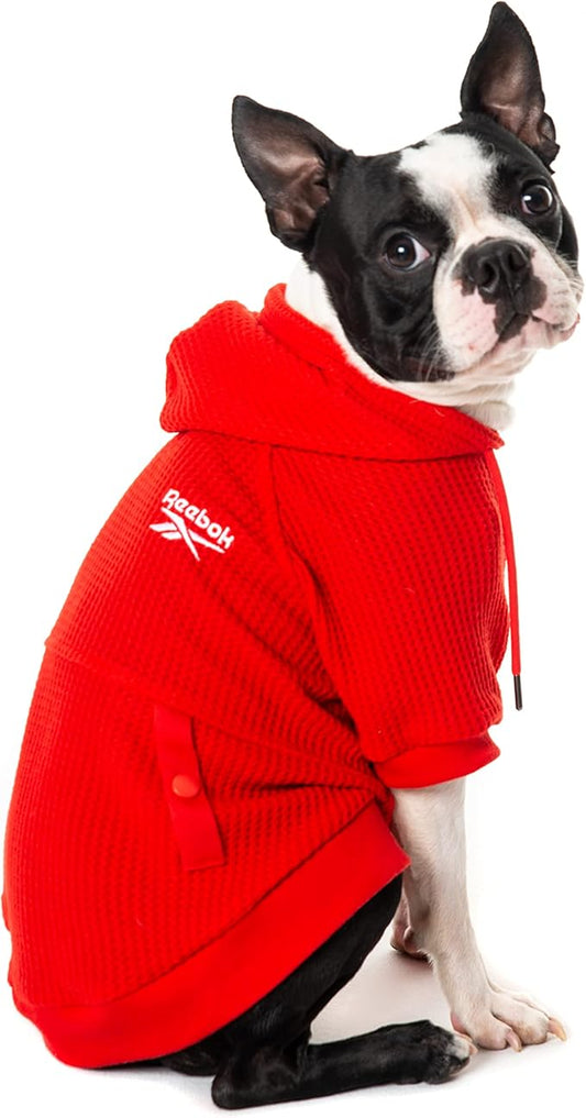 Reebok Dog Hoodie – Fleece Dog Sweater with Leash Hole, Cold Winter Dog Sweatshirt for Small Medium and Large Dogs, Premium Dog Fall Sweater Pullover Hoodie, Cozy Warm Perfect Dog Christmas Outfit