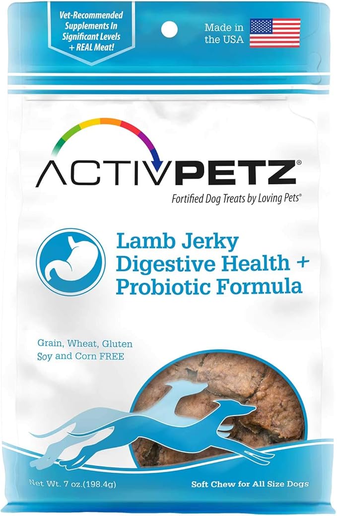 Loving Pets Activpetz Lamb Jerky Digestive Health + Probiotic Formula Dog Treat, 7 Oz