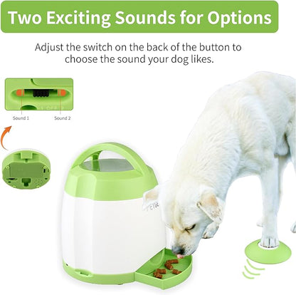 PETGEEK Treat Dispenser Dog Toys, Automatic Pet Feeder with Dual Power Supply and Remote Control, Dog Puzzle Toys and Interactive Dog Toys in One for Indoor or Outdoor Play(Green)