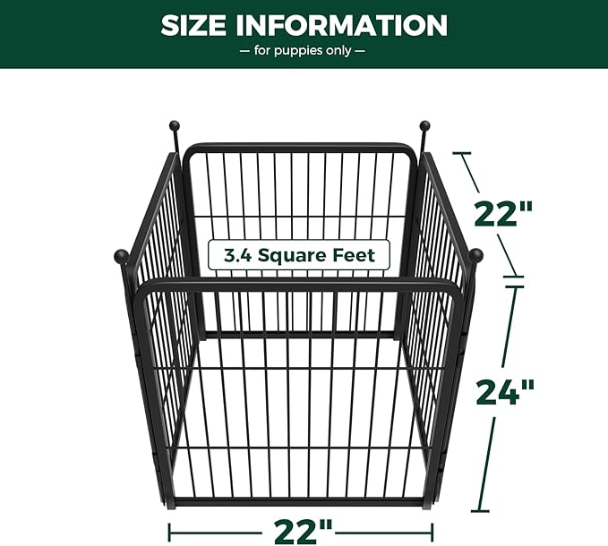FXW Rollick Dog Playpen for Yard, RV Camping│Patented, 24 inch 4 Panels