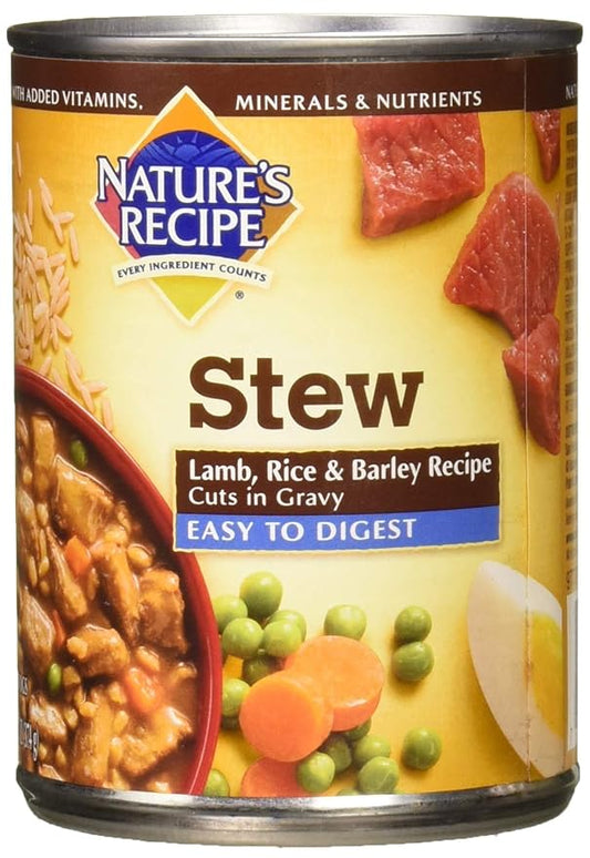 Nature's Recipe Easy to Digest Wet Dog Food, Lamb, Rice & Barley Cuts in Gravy Recipe, 13.2 Ounce Can