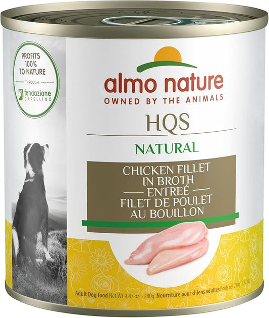 almo nature HQS Natural Wet Dog Food Chicken Fillet Entree in broth 9.87 oz (Pack of 12)