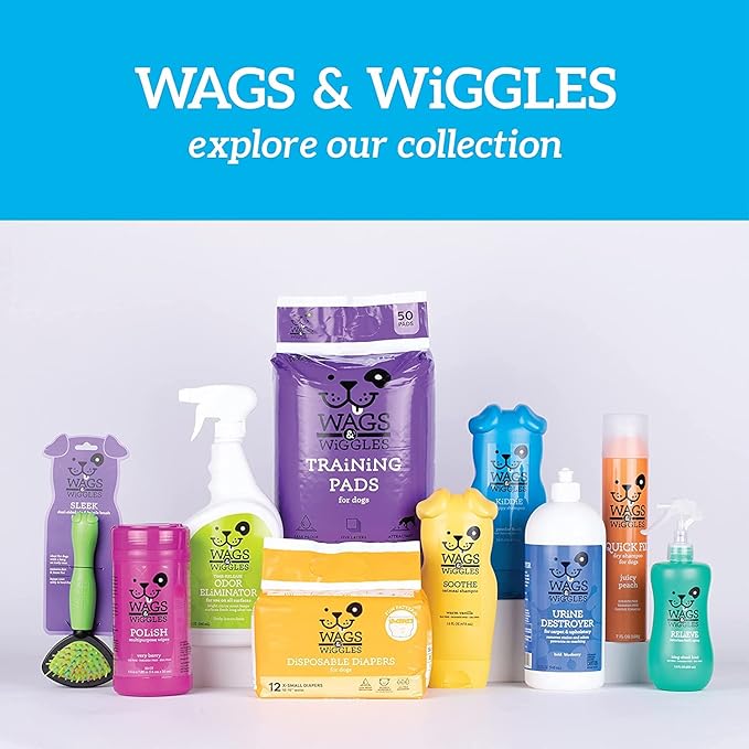 Wags & Wiggles Purify Hypoallergenic Wipes for Dogs Gently Clean & Condition Your Dog's Coat without A Bath Zesty Grapefruit Scent Your Dog Will Love, (Pack of 12, 1200 Count Total)