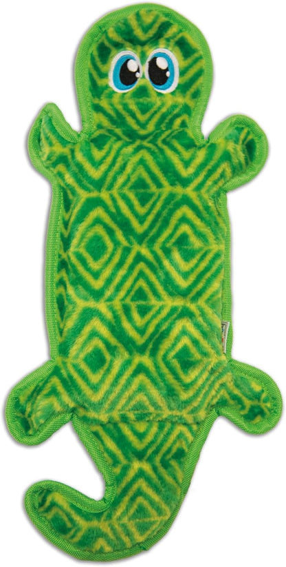 Outward Hound Durablez Tough Plush Squeaky Dog Toy, Gecko, Green, Large