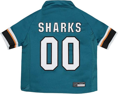 Pets First NHL San Jose Sharks Jersey for Dogs & Cats, X-Small. - Let Your Pet Be A Real NHL Fan!, X-Small Hockey Jersey