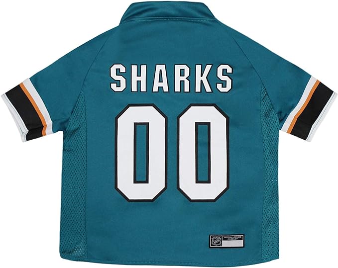 Pets First NHL San Jose Sharks Jersey for Dogs & Cats, Medium. - Let Your Pet Be A Real NHL Fan!