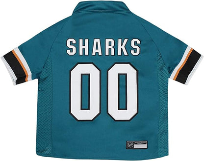 Pets First NHL San Jose Sharks Jersey for Dogs & Cats, Medium. - Let Your Pet Be A Real NHL Fan!