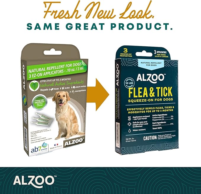 Flea & Tick Repellent Squeeze-On for Dogs and 8 Fl. Oz. Flea & Tick Repellent Spray for Dogs, 100% Plant-Based Active Ingredients