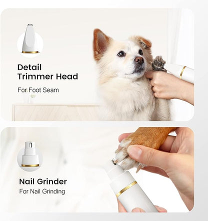 FERRISA Dog Clippers for Grooming, Small Dog Clipper Dog Grooming Kit with 4 Blade Heads, Low Noise Dog Grooming kit for Dogs Hair, Dog Clippers of Eyes, Ears, Face, Rump