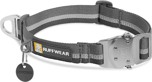 Ruffwear, Top Rope Dog Collar, Reflective Collar with Metal Buckle for Everyday Use, Granite Gray, 20"-26"