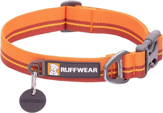 Ruffwear, Flat Out Dog Collar (Formerly Hoopie), Webbing Collar for Walking and Everyday Use, Autumn Horizon, 20"-26"
