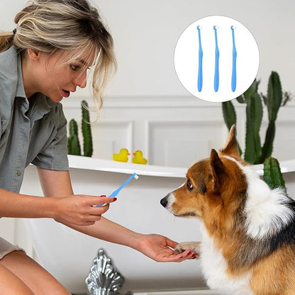 3Pcs Pet Toothbrush Cat Dog Toothbrush Puppy Kitten Toothbrush with Ultra Soft Nano Bristles, Pet Dental Care Oral Hygiene Toothbrush for Sensitive Pet Teeth Gums