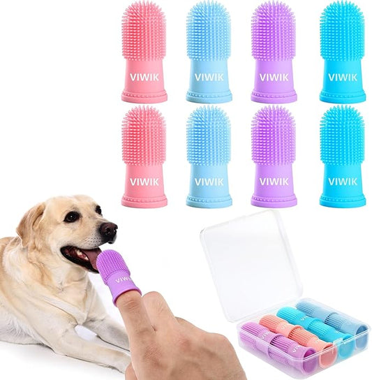 8Pack Dog Tooth Brushing Kit, Small Dog Toothbrush Cat Toothbrush, Finger Toothbrush for Dogs, Puppy Toothbrush for Dog Teeth Cleaning & Dental Care, Pet Toothbrush for Dogs Small Breed