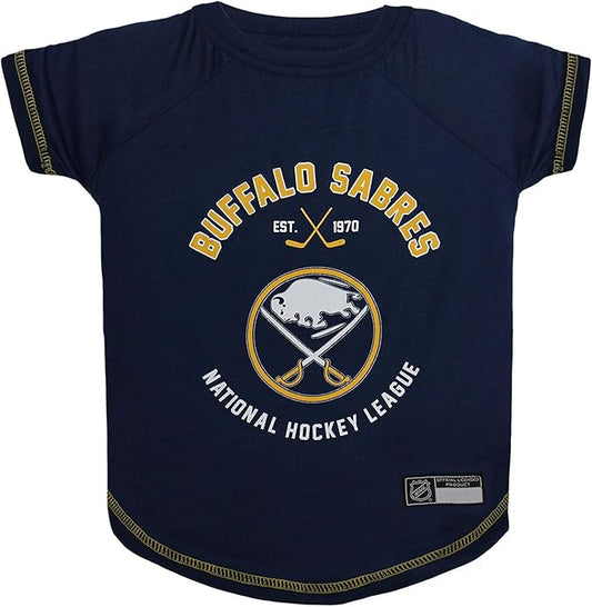 Pets First NHL Buffalo Sabres Tee Shirt for Dogs & Cats, Large. - are You a Hockey Fan? Let Your Pet be an NHL Fan Too!