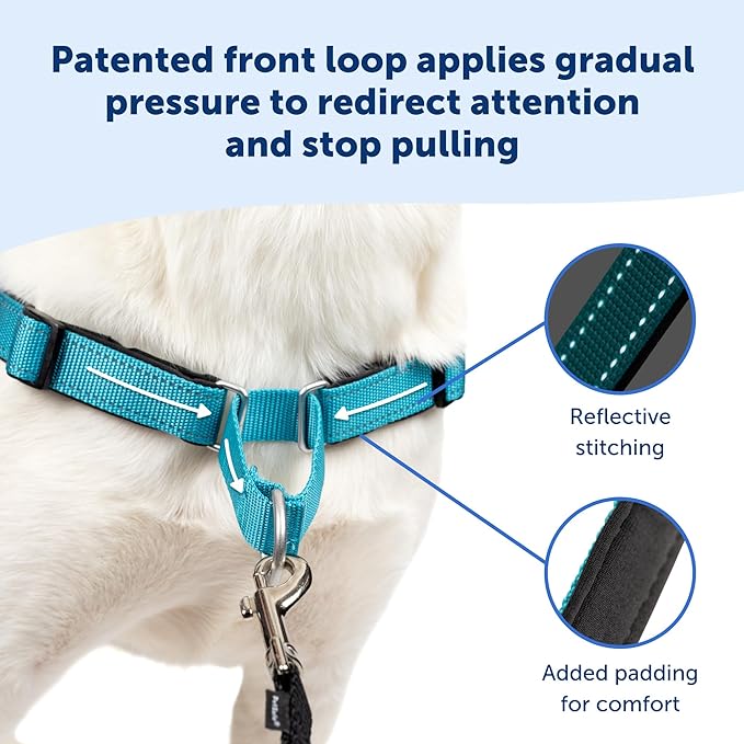 PetSafe® Deluxe Easy Walk® Dog Harness, No Pull Harness, Stop Pulling, Great for Walking and Training, Comfortable Padding, for Small Dogs- Steel/Black, Small