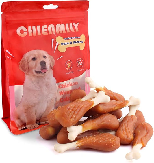 Chicken Wrapped Calcium Bone - Natural Teeth Cleaning with Taurine - Bone Dog Treats- for Small Dogs