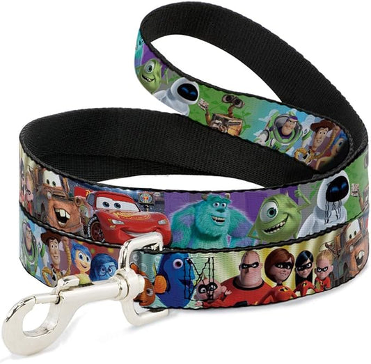 Disney Pet Leash, Dog Leash, Disney Pixar Movie Character Collage, 6 Feet Long 0.5 Inch Wide