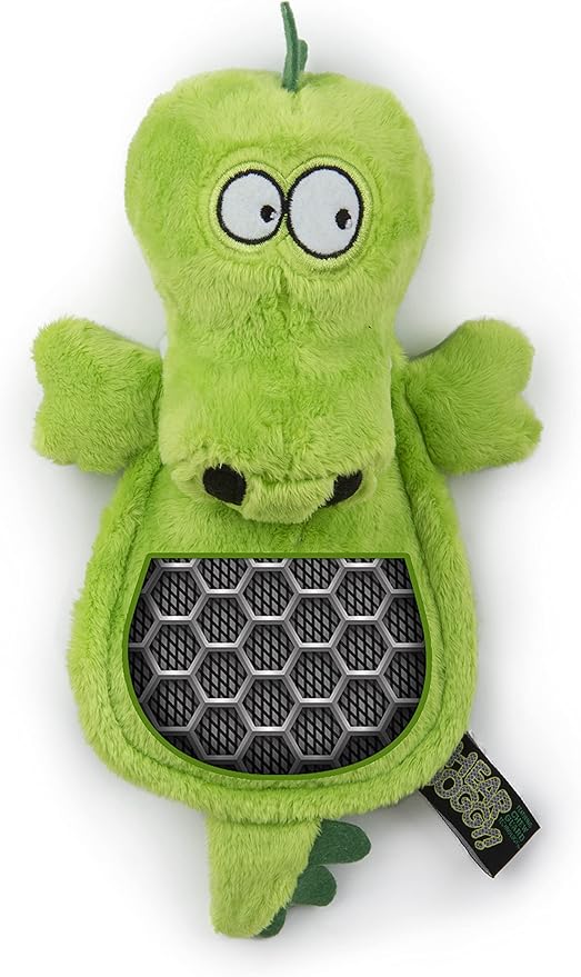 Hear Doggy Flatties with Chew Guard Technology Dog Toy, Gator, Large, Green, Model:58546
