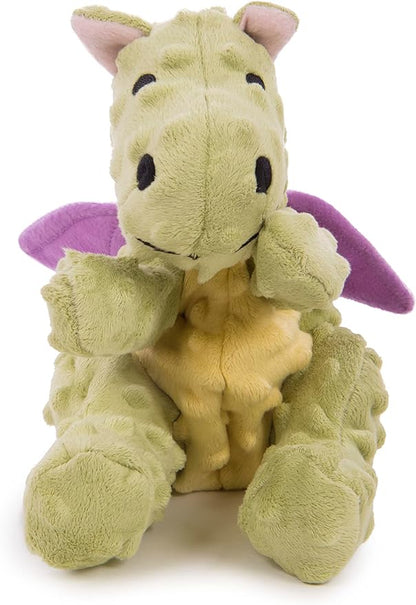 goDog Bubble Plush Dragons Squeaky Dog Toy, Chew Guard Technology - Lime, Large