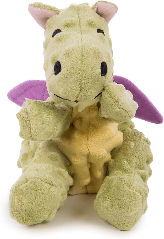goDog Bubble Plush Dragons Squeaky Dog Toy, Chew Guard Technology - Lime, Large