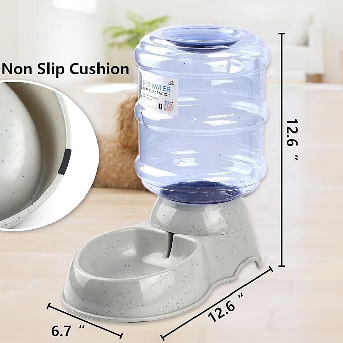 Dog Water Dispenser for Large Dogs and Cats, 1 Gallon Gravity Automatic Feeder, Cat and Dog Water Dispenser Station, Cat Water Dispenser, Large Size Dog Drinking Fountain