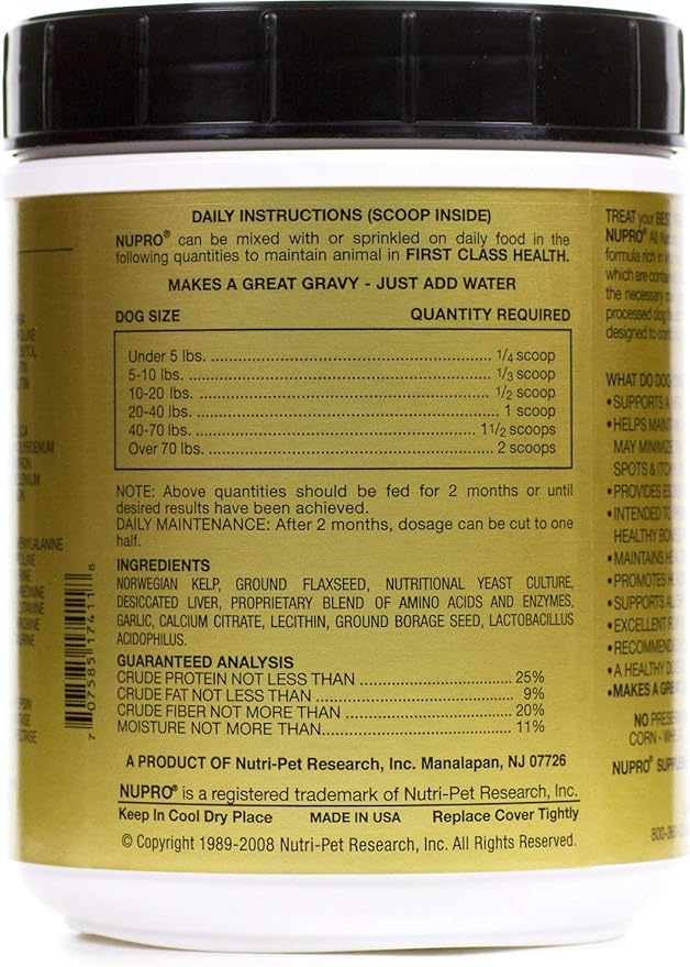 Vet Nu pro All Natural Supplement Gold for Dogs, 30 Scoops